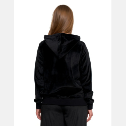 WELUROWA bluza damska NA ZAMEK, KIESZENIE, kaptur MORAJ